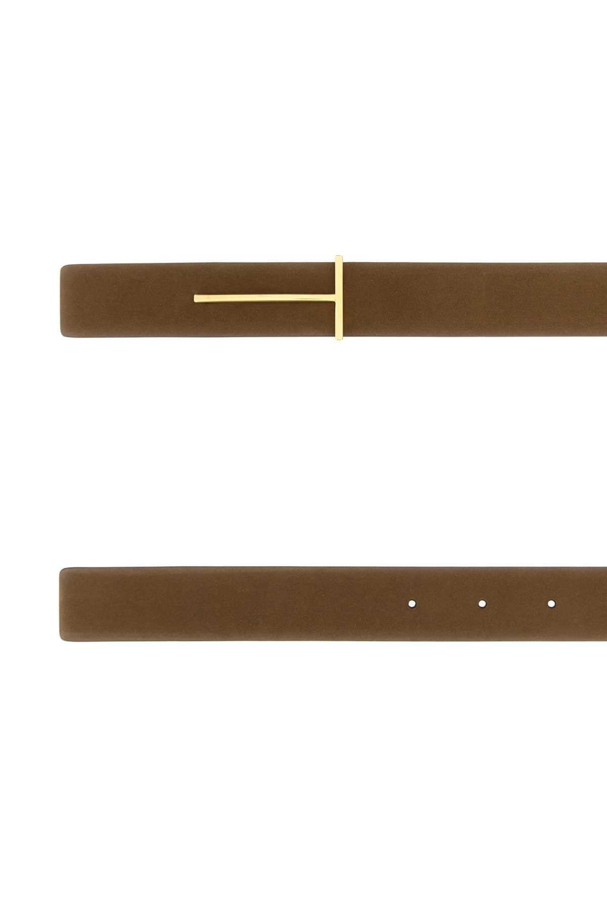 Tom Ford Men Brown Suede Reversible Belt TOM FORD