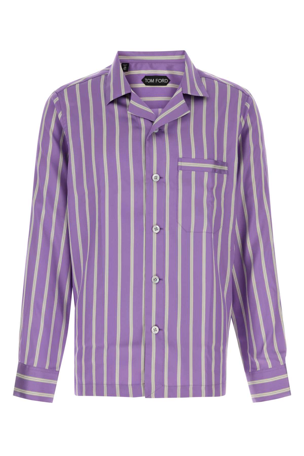 Tom Ford Men Printed Satin Shirt TOM FORD