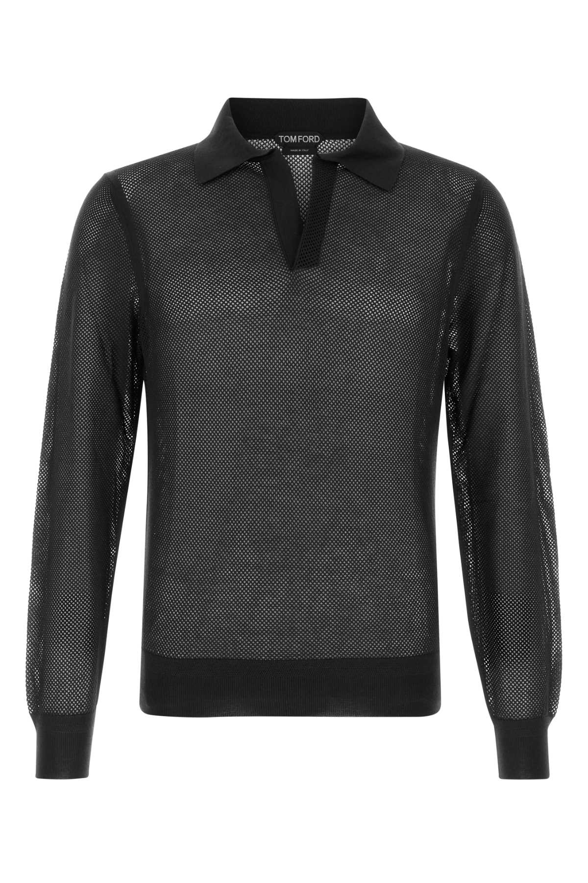 Tom Ford Men Black Mesh Polo Shirt TOM FORD