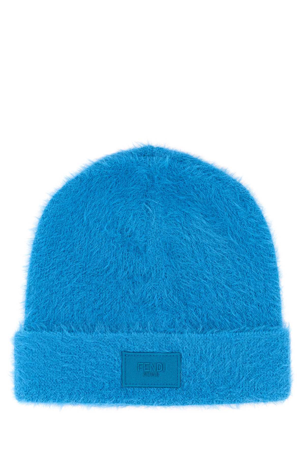 Fendi Men Light Blue Nylon Beanie Hat FENDI