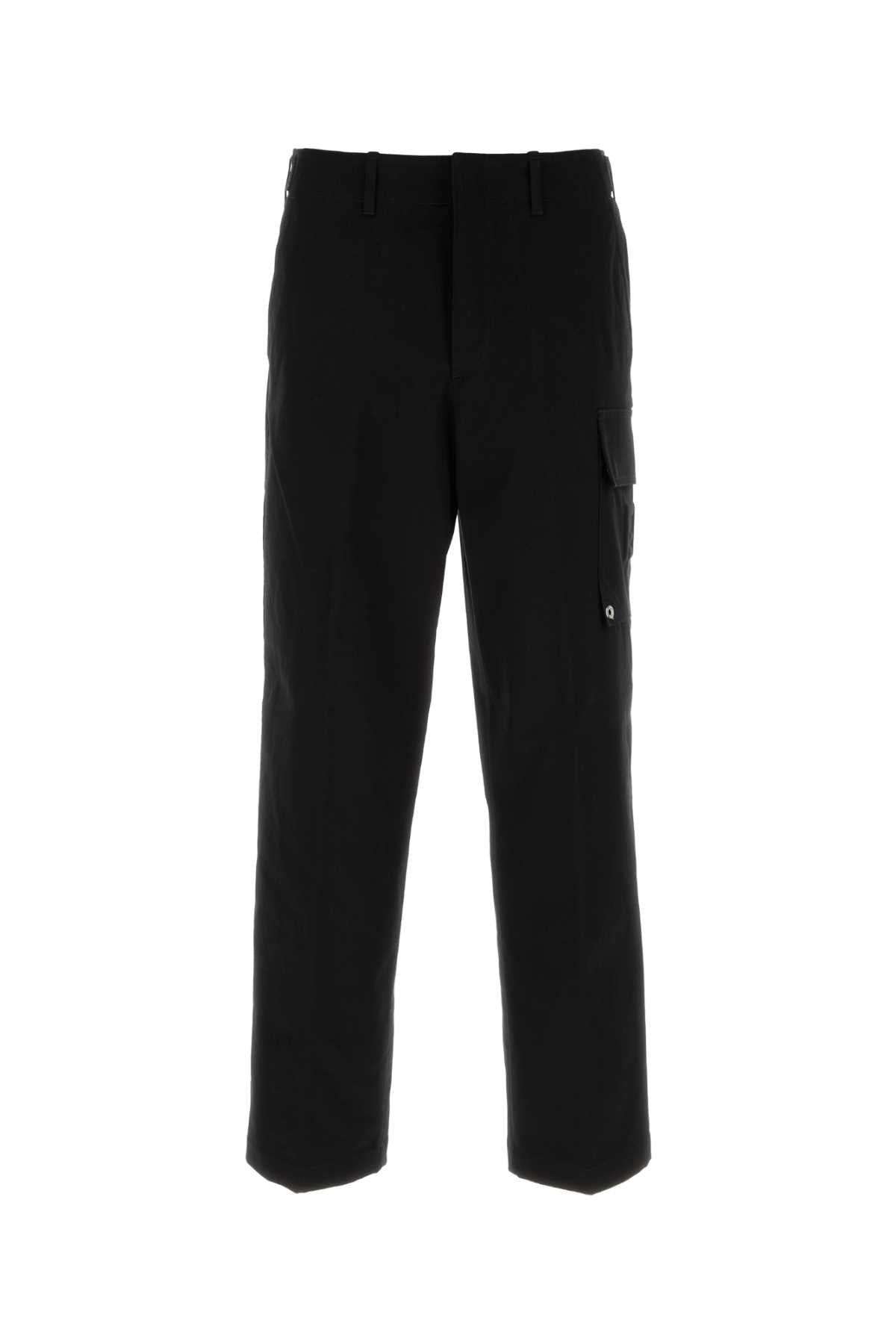 Fendi Men Black Stretch Cotton Cargo Pant FENDI