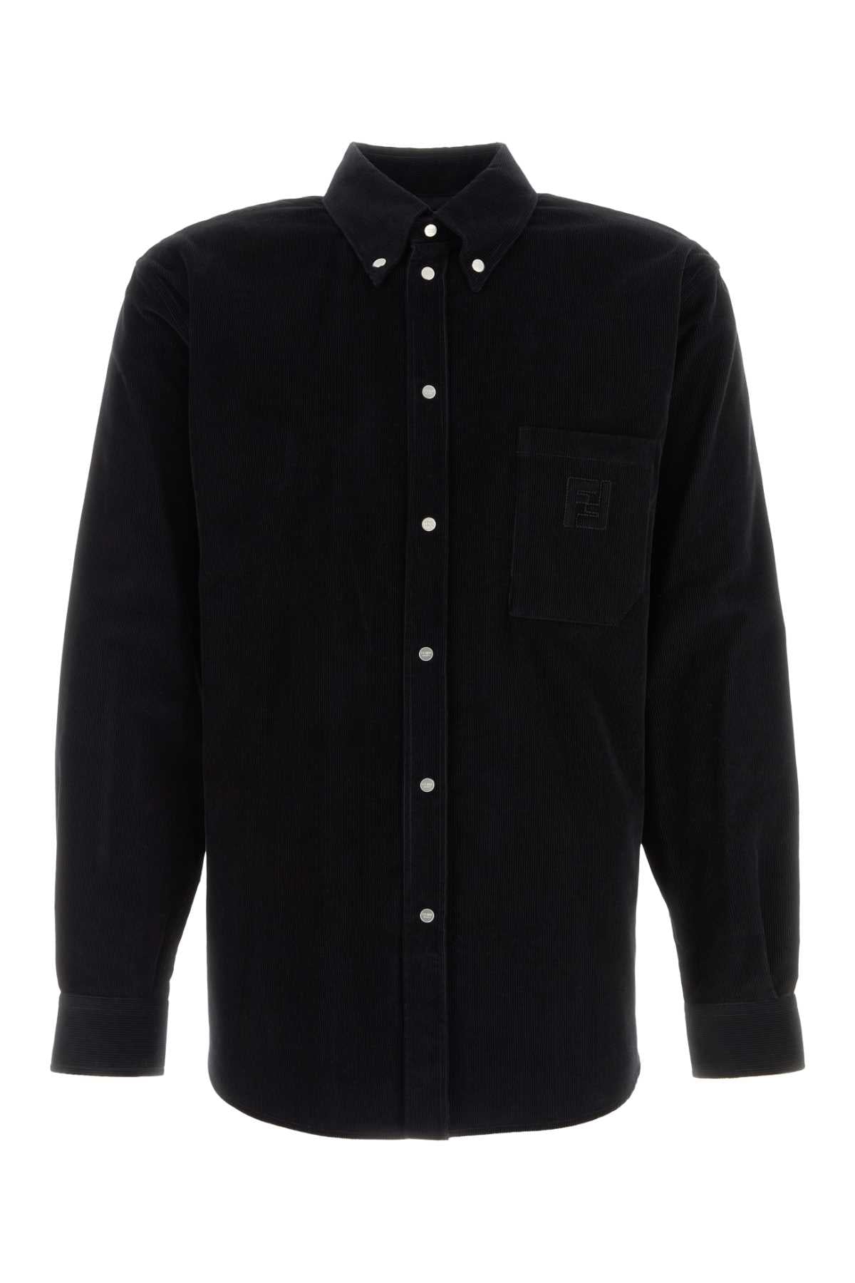 Fendi Men Black Corduroy Shirt FENDI