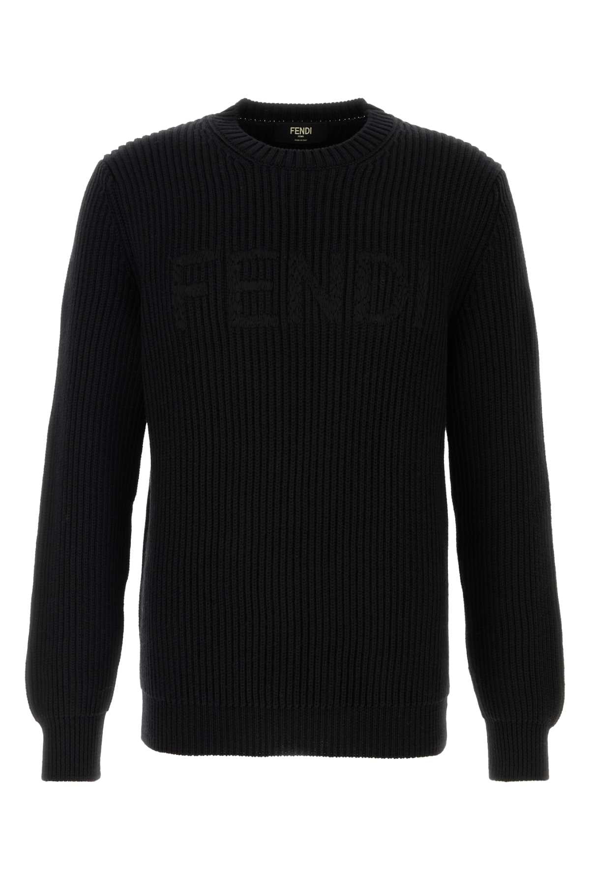 Fendi Men Black Wool Sweater FENDI