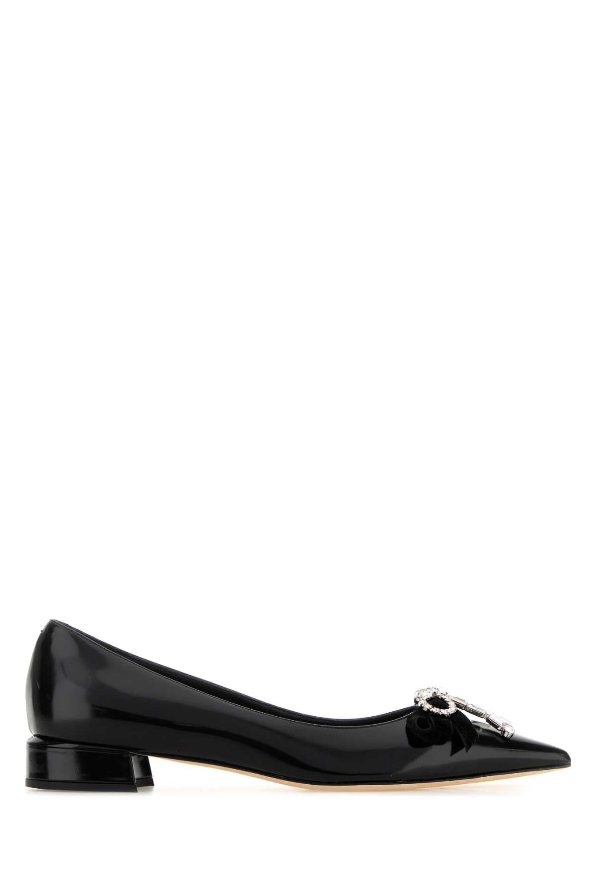 Jimmy Choo Women Black Leather Auria Ballerinas JIMMY CHOO