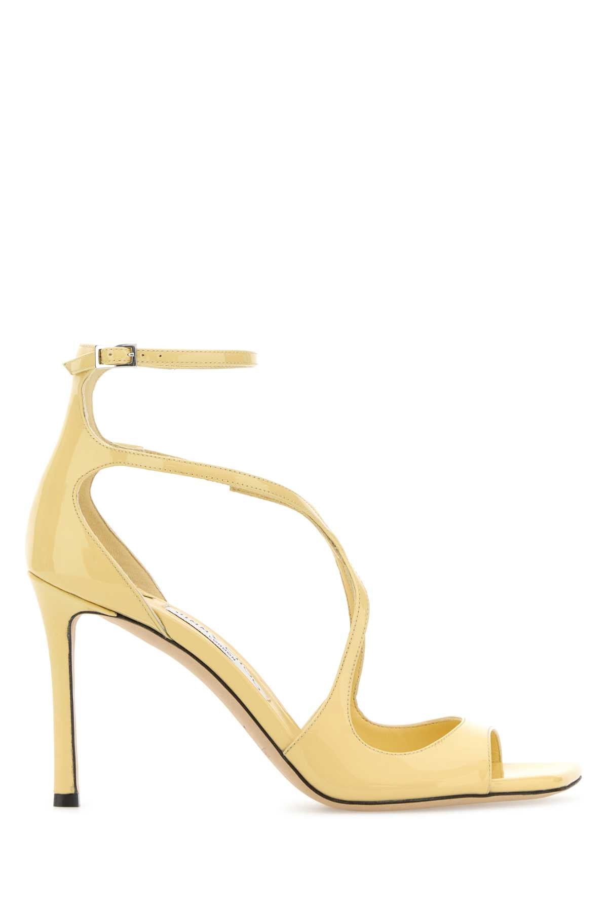 Jimmy Choo Women Yellow Leather Azia 95 Sandals JIMMY CHOO