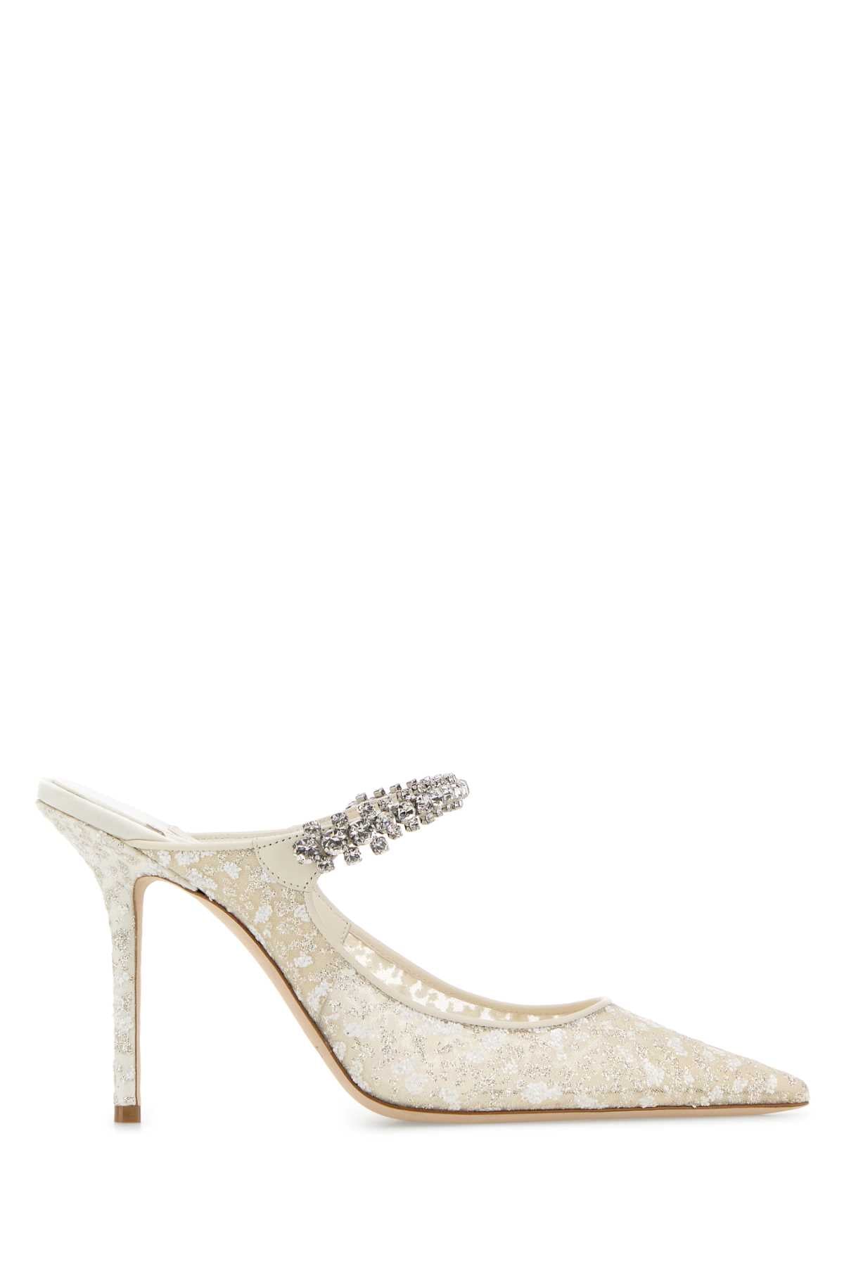 Jimmy Choo Women Embellished Mesh Bing 100 Mules JIMMY CHOO