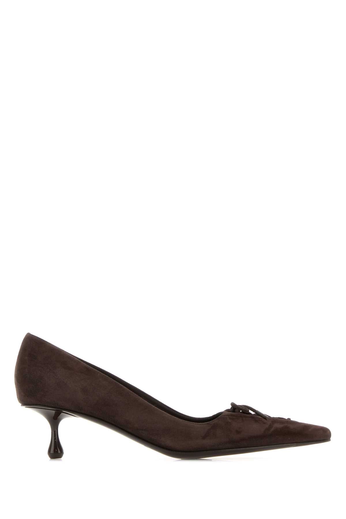 Jimmy Choo Women Dark Brown Suede Scarlett 50 Pumps JIMMY CHOO