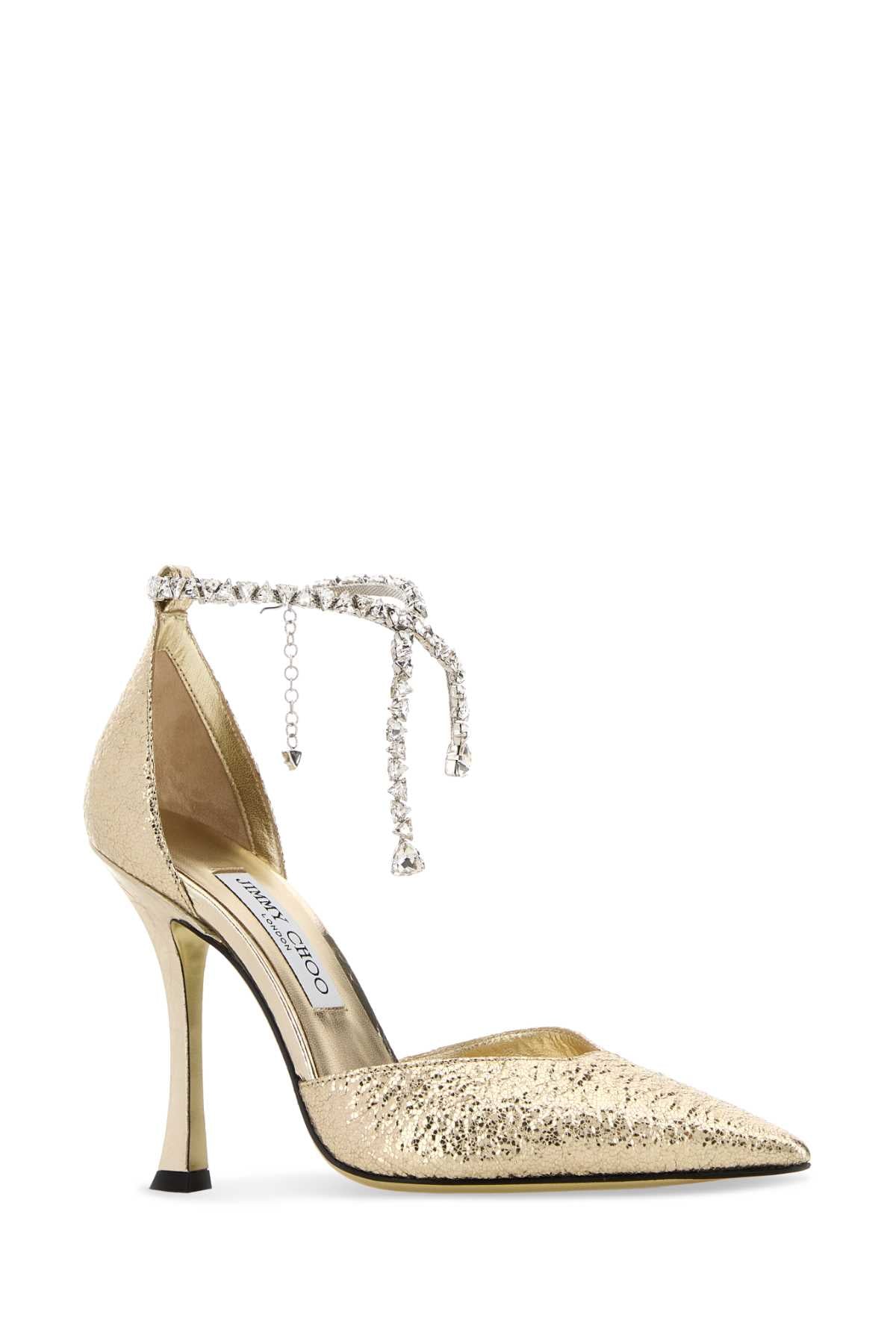 Jimmy Choo Women Gold Fabric Stevie 100 Pumps JIMMY CHOO