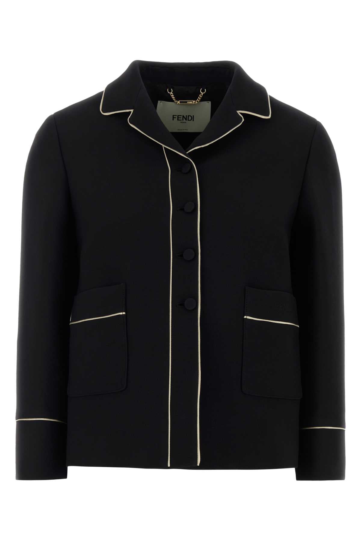 Fendi Women Black Wool Blend Blazer FENDI