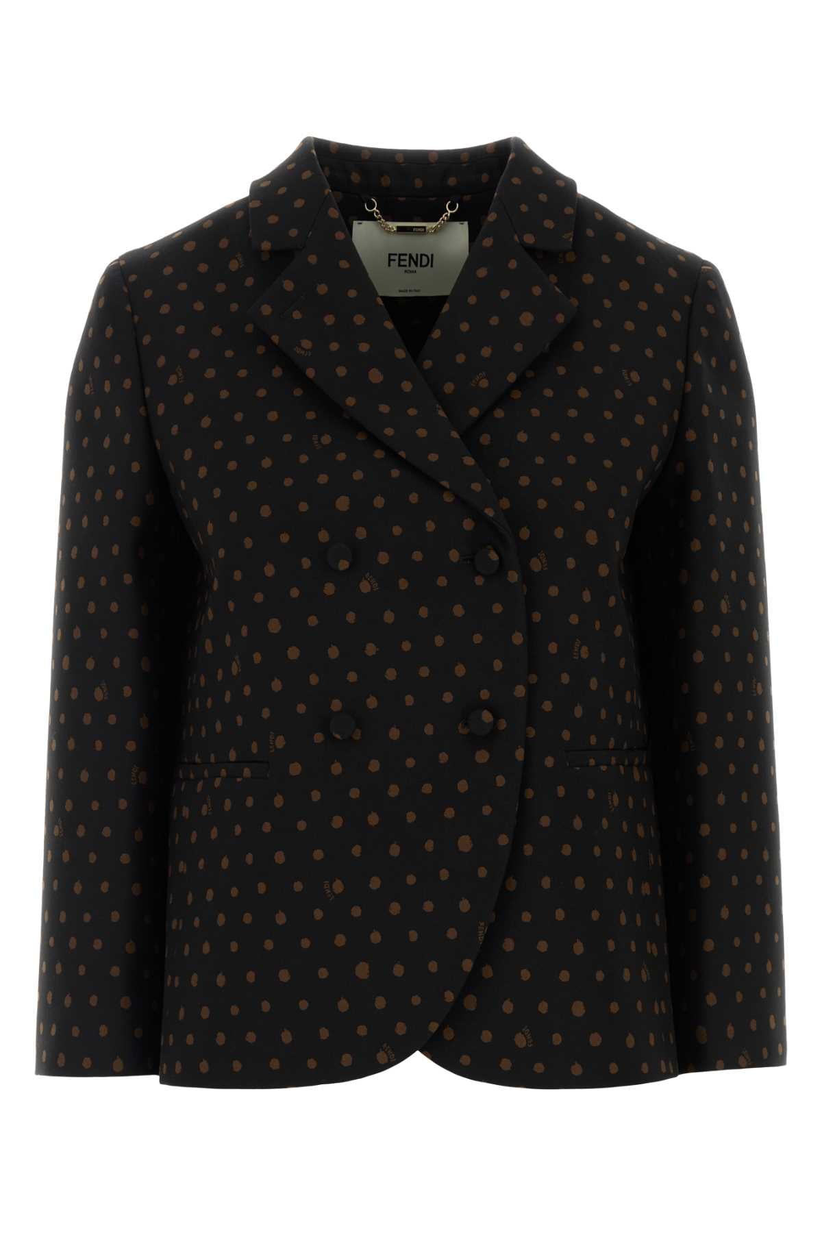 Fendi Women Printed Stretch Wool Blend Blazer FENDI