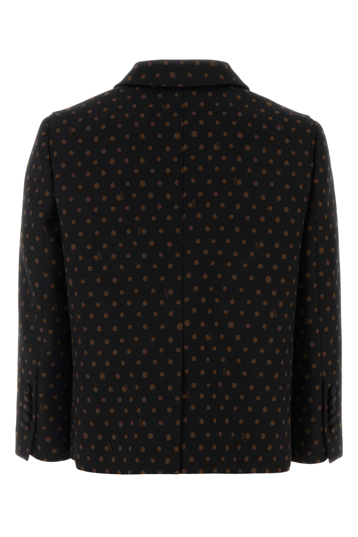 Fendi Women Printed Stretch Wool Blend Blazer FENDI