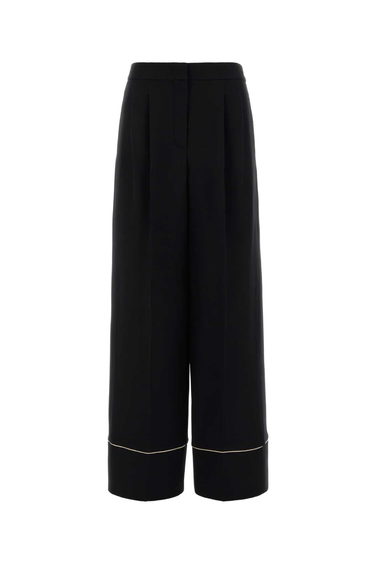 Fendi Women Black Wool Blend Pyjamas Pant FENDI