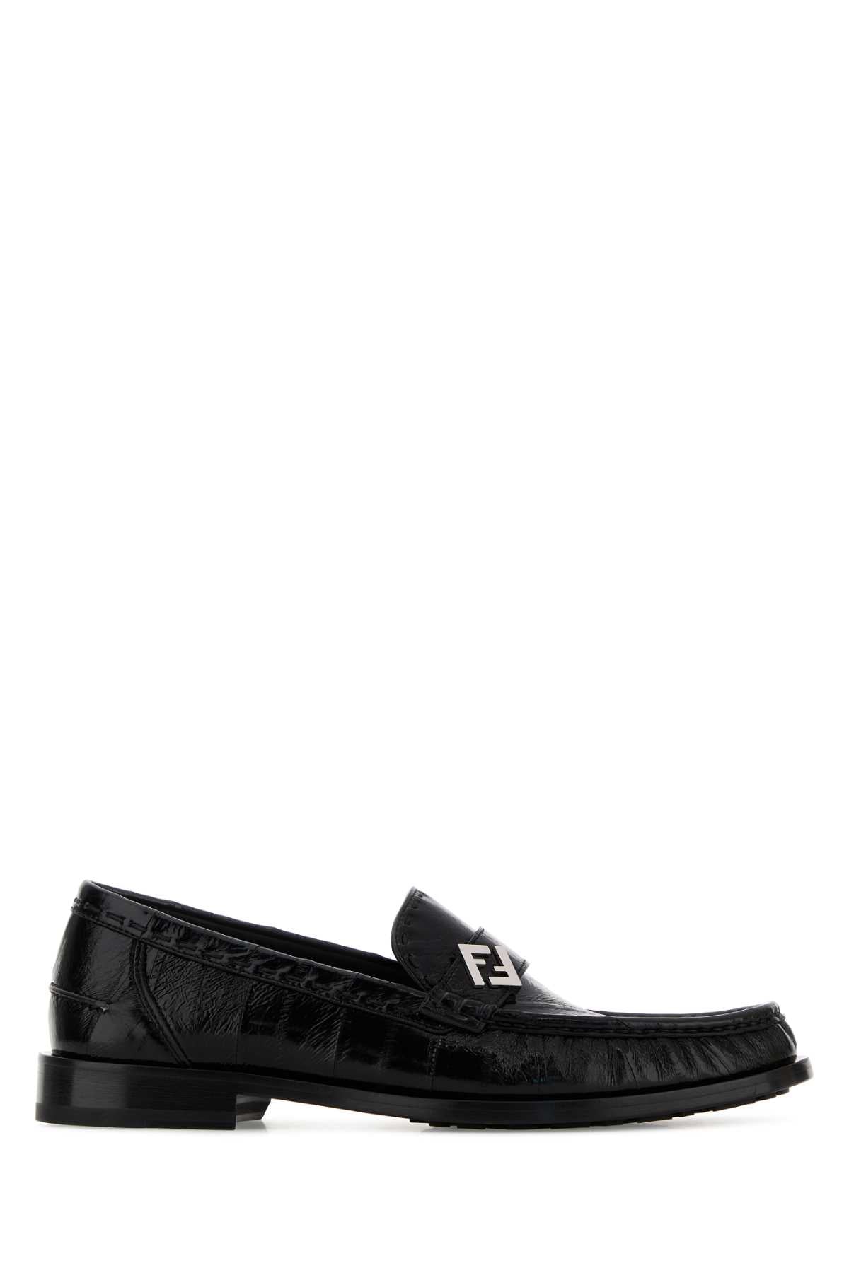 Fendi Men Black Leather Loafers FENDI