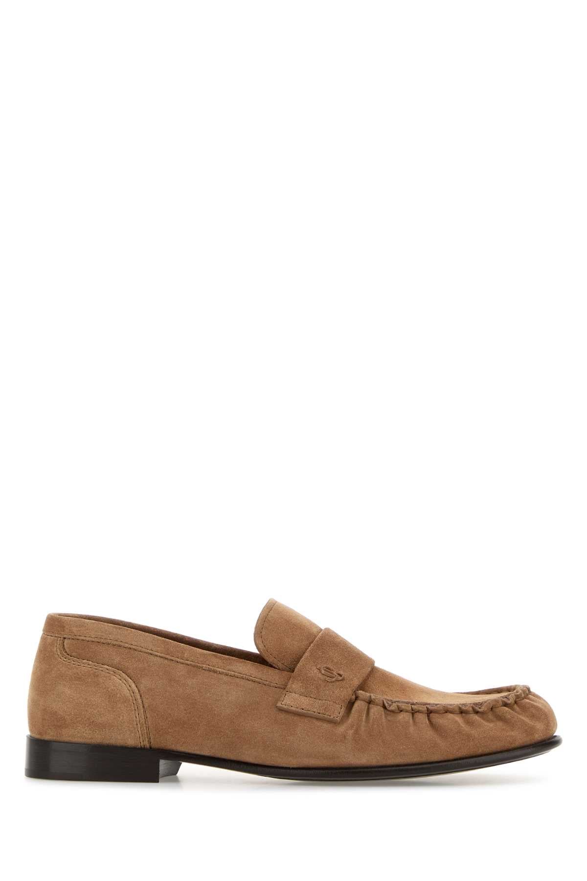 Jimmy Choo Women Camel Suede Ellis Loafers JIMMY CHOO