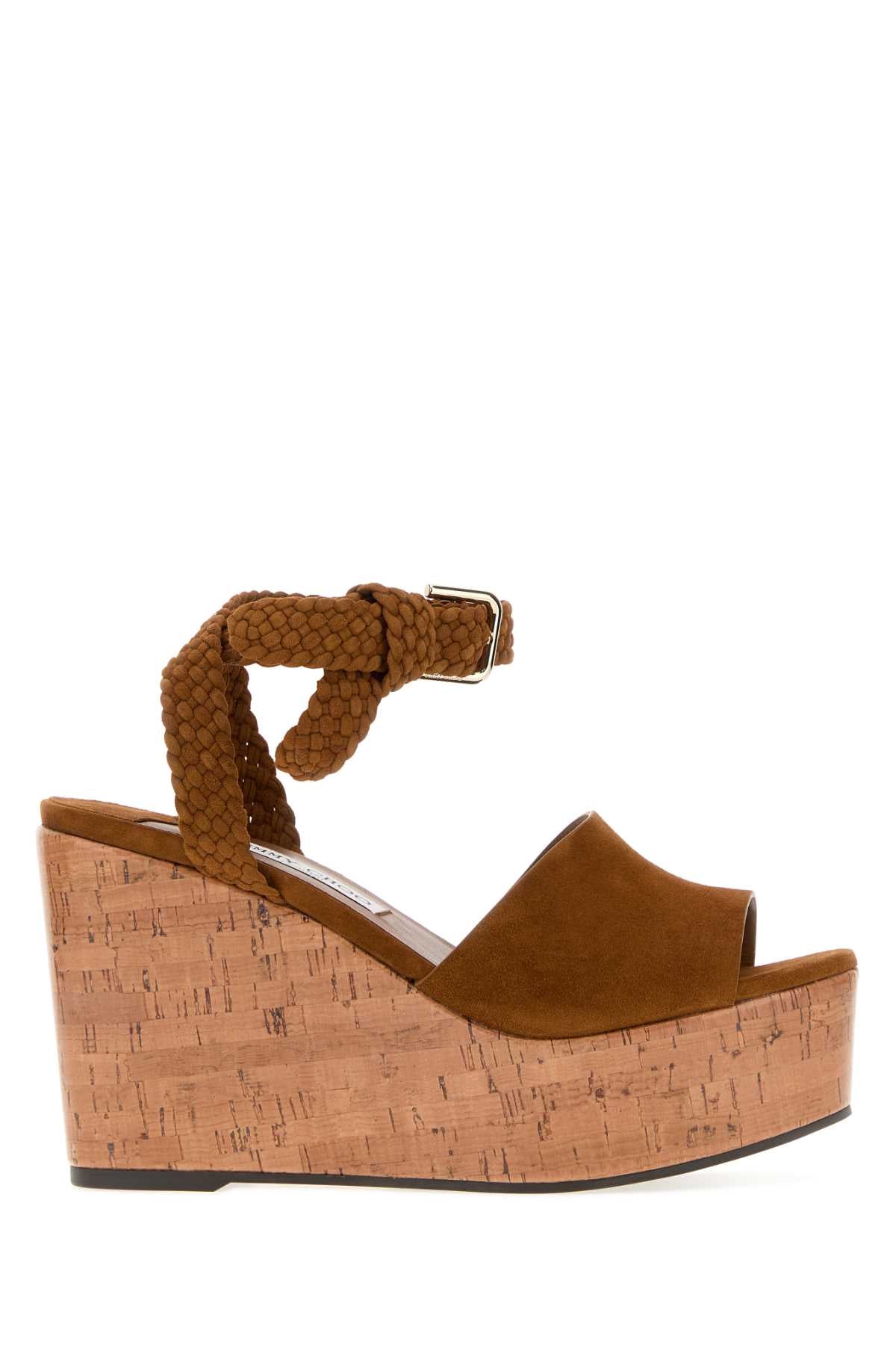 Jimmy Choo Women Caramel Suede Jori Wedge JIMMY CHOO