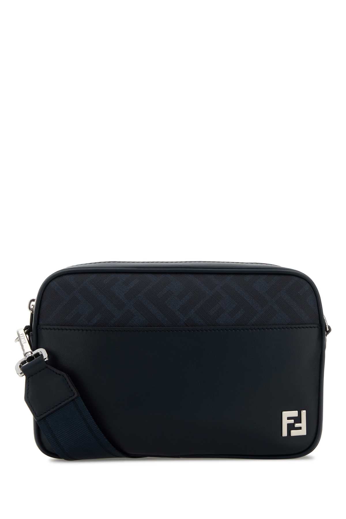 Fendi Men Midnight Blue Leather Camera Case Crossbody Bag