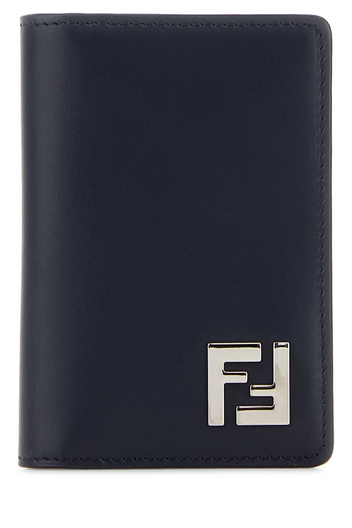 Fendi Men Midnight Blue Leather Card Holder FENDI