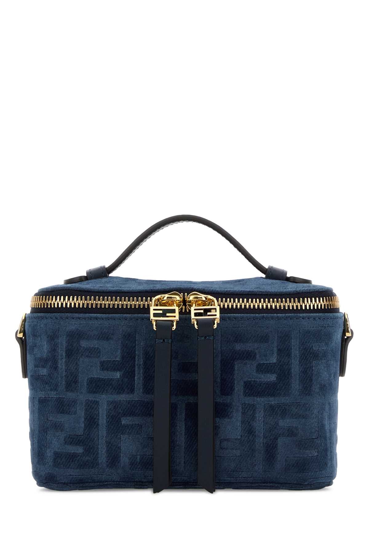 Fendi Women Blue Velvet Fendi Vanity Handbag FENDI
