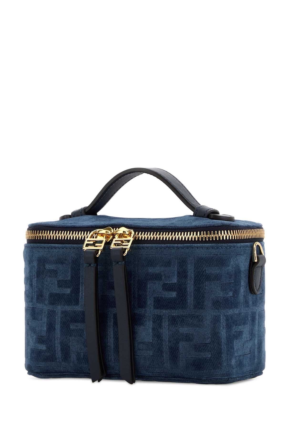 Fendi Women Blue Velvet Fendi Vanity Handbag FENDI