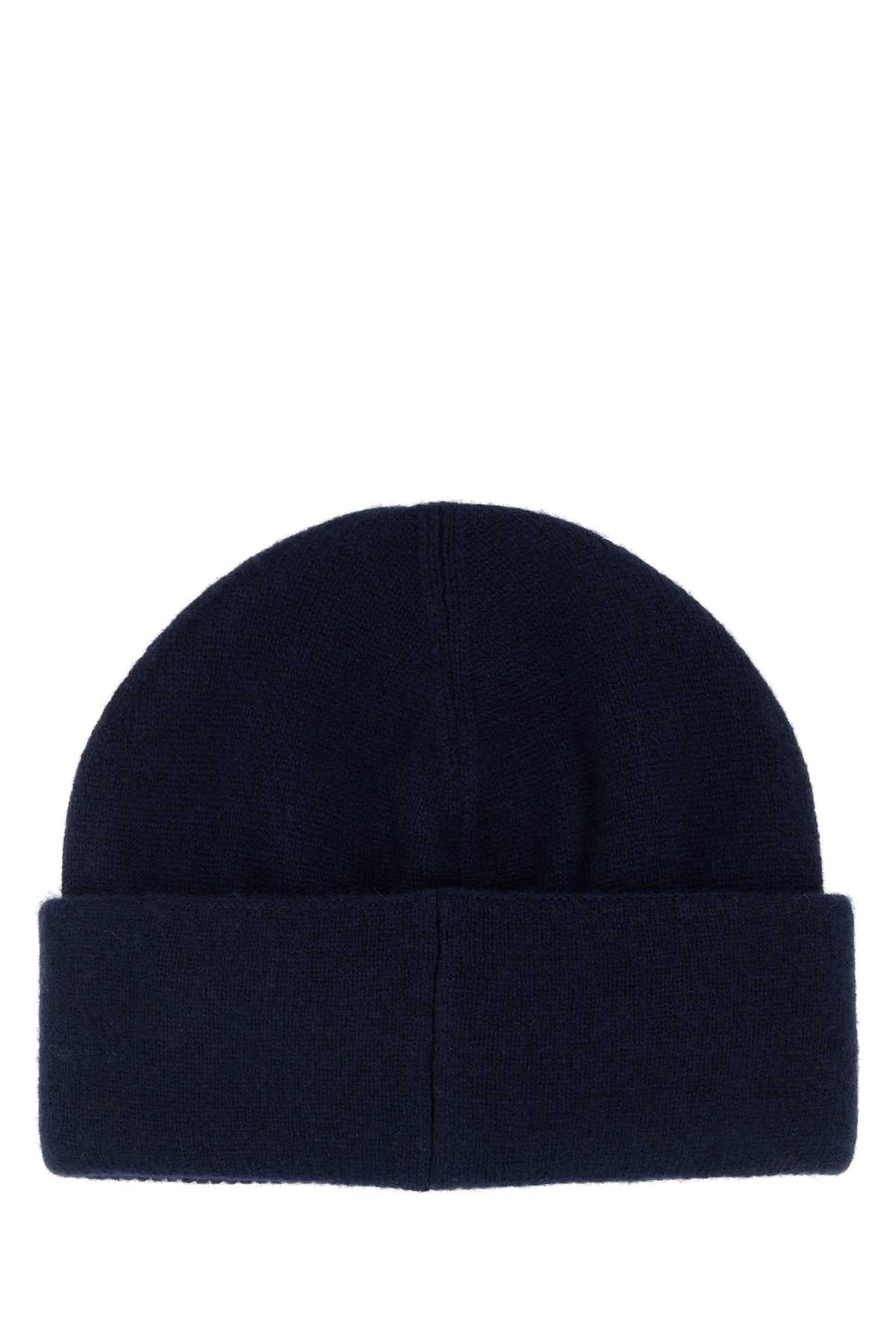 Fendi Men Midnight Blue Wool Blend Beanie Hat FENDI