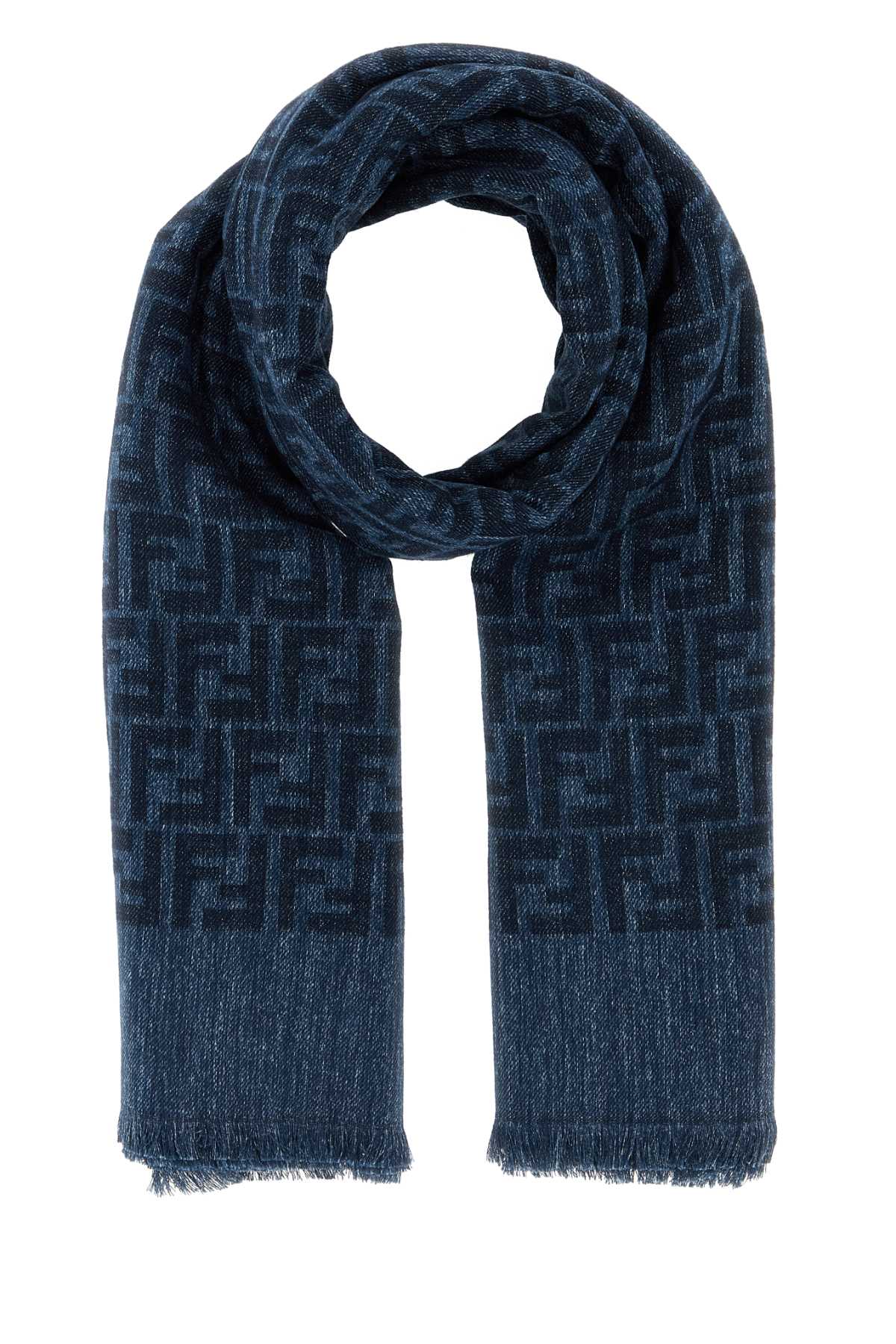 Fendi Women Embroidered Cotton Blend Scarf FENDI