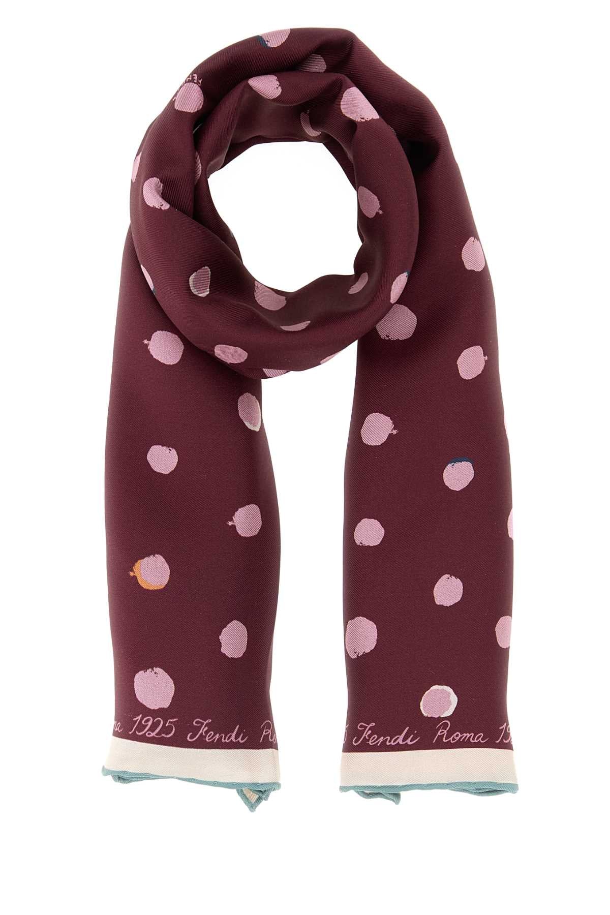 Fendi Women Printed Silk Reversible Foulard FENDI