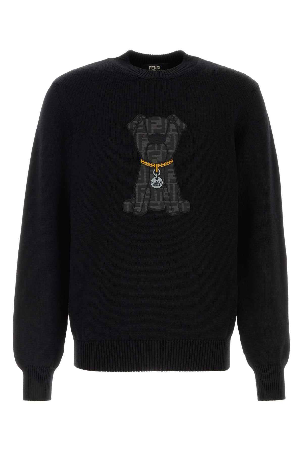Fendi Men Black Wool Sweater FENDI