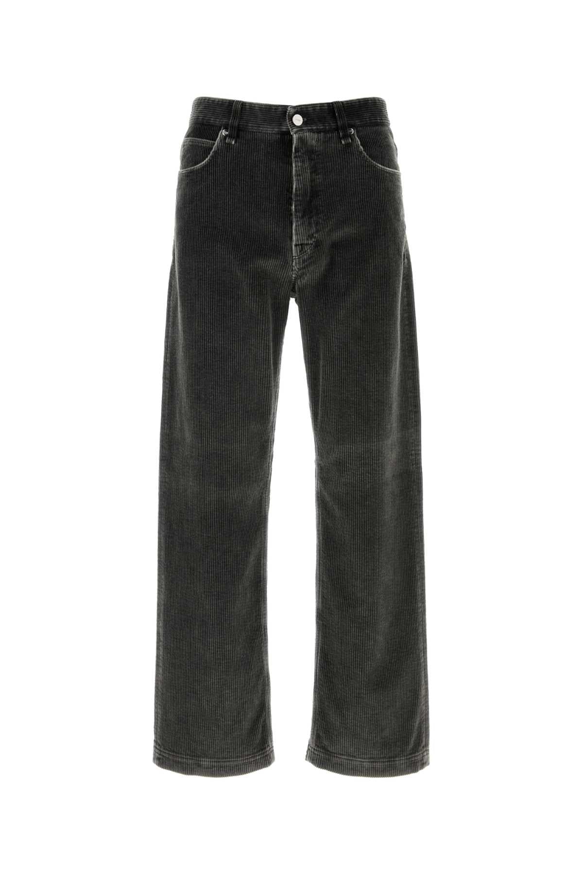 Fendi Men Charcoal Corduroy Pant FENDI
