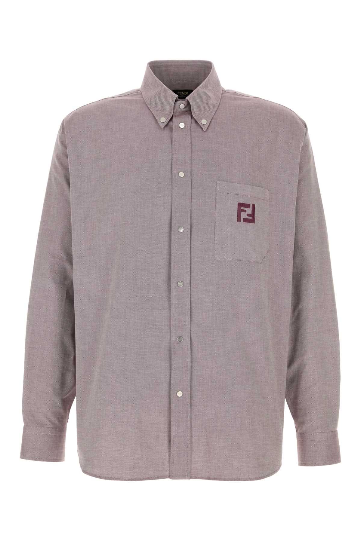 Fendi Men Purple Oxford Shirt FENDI
