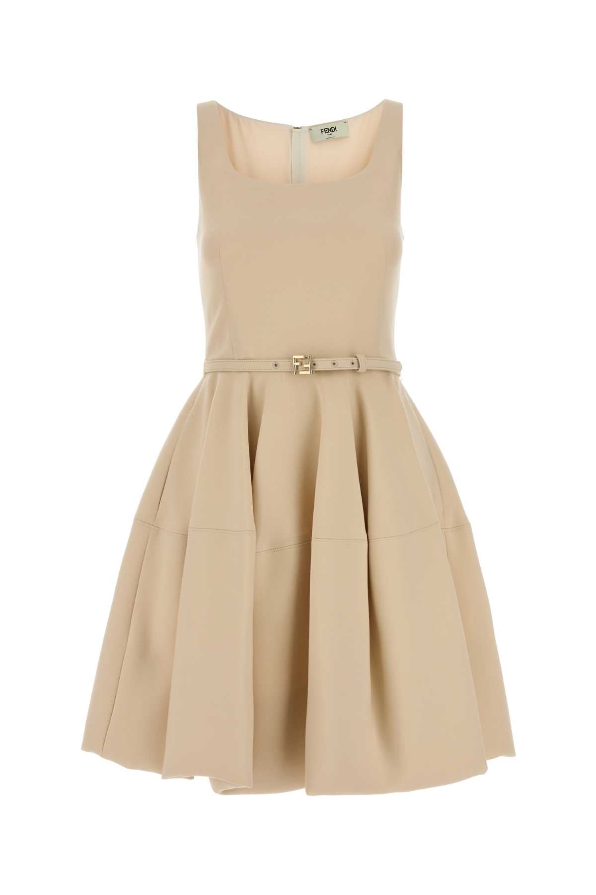 Fendi Women Cream Wool Blend Dress FENDI
