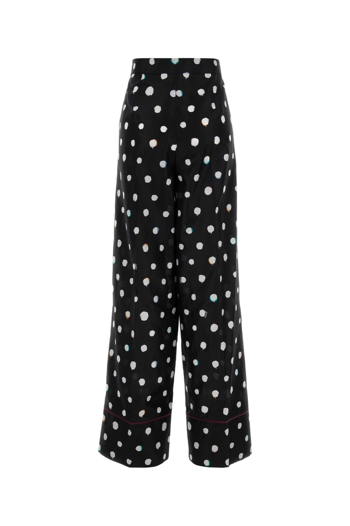 Fendi Women Printed Silk Wide-Leg Pant FENDI