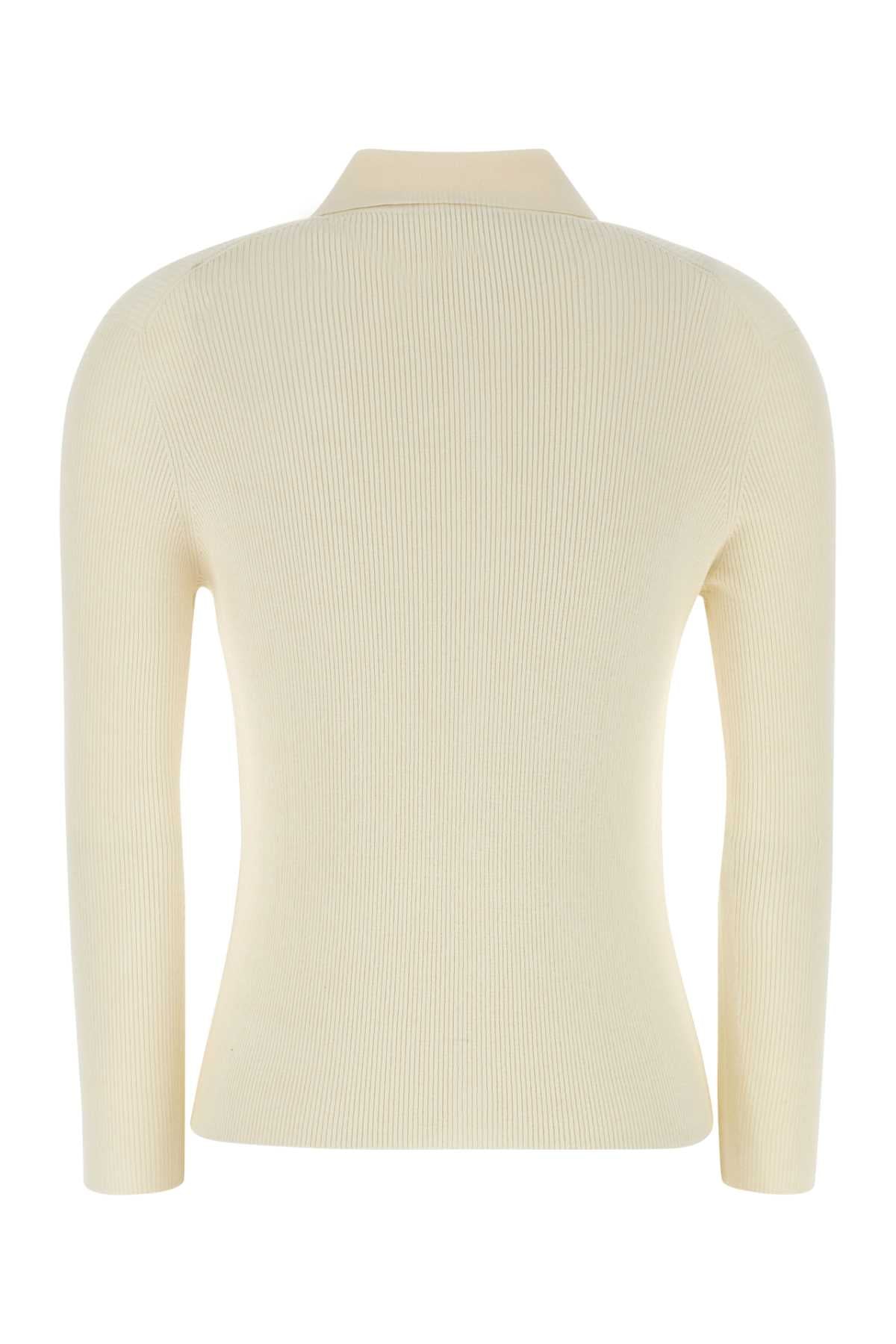 Fendi Women Cream Stretch Wool Blend Shirt FENDI