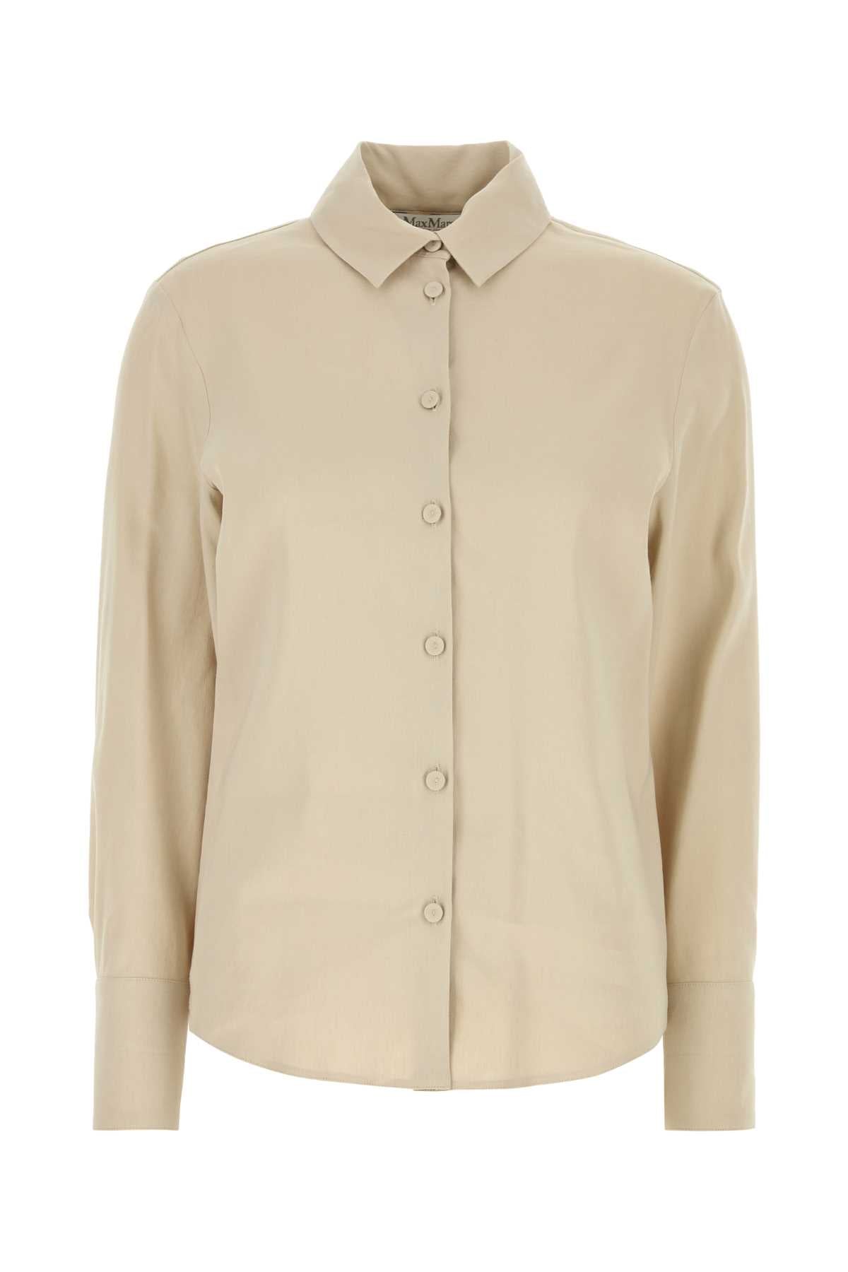Max Mara Women Sand Linen Blend Badesse Shirt MAX MARA