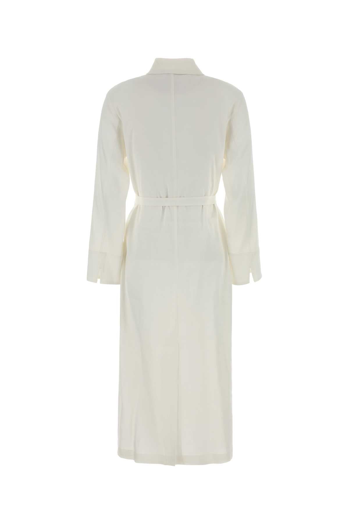 Max Mara Women White Stretch Linen Blend Nordica Shirt Dress MAX MARA