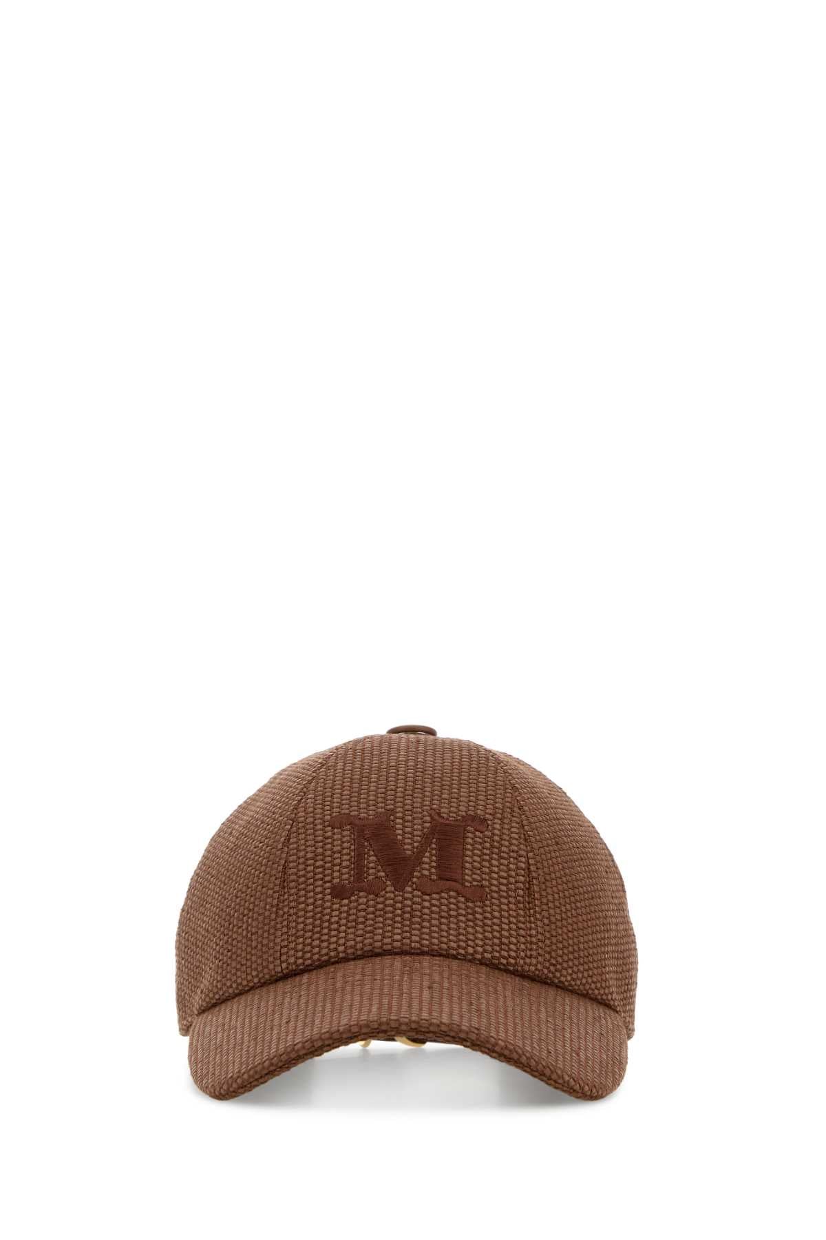 Max Mara Women Brown Raffia Circense Baseball Cap MAX MARA