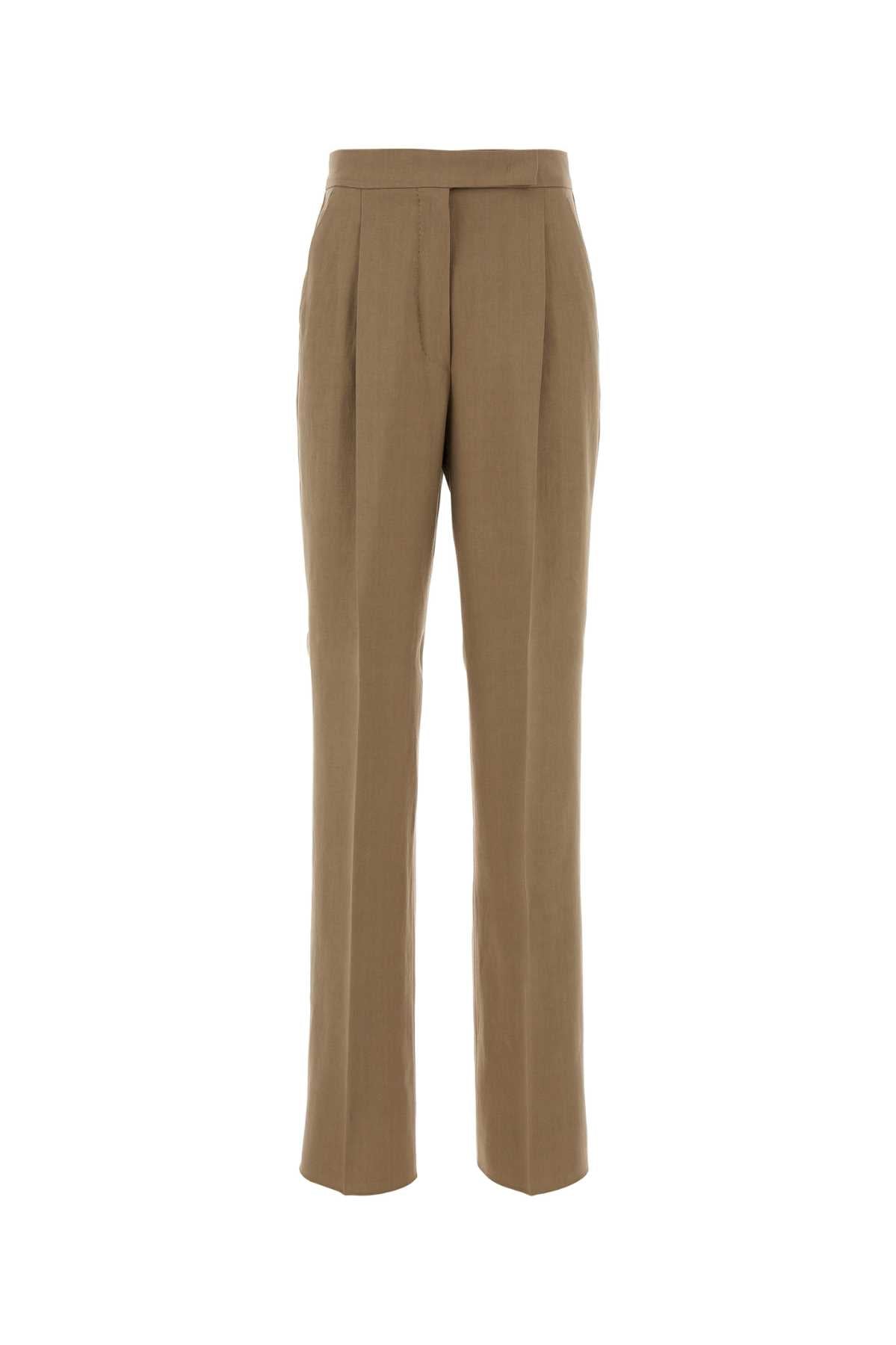 Max Mara Women Beige Hemp Abate Pant MAX MARA
