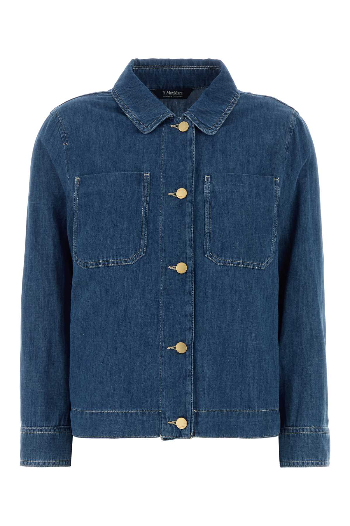 S Maxmara Women Blue Chambray Galante Shirt S MAX MARA