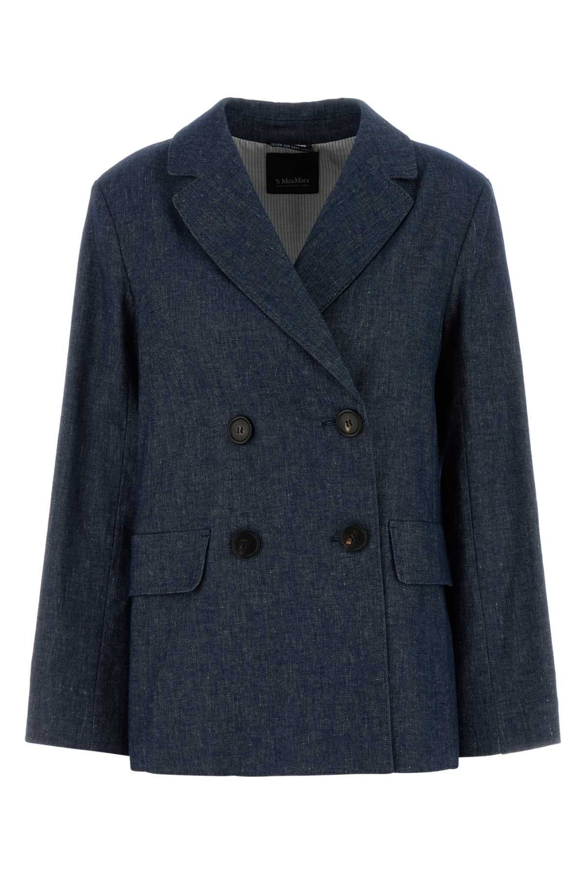 S Maxmara Women Stretch Denim Nero Blazer S MAX MARA