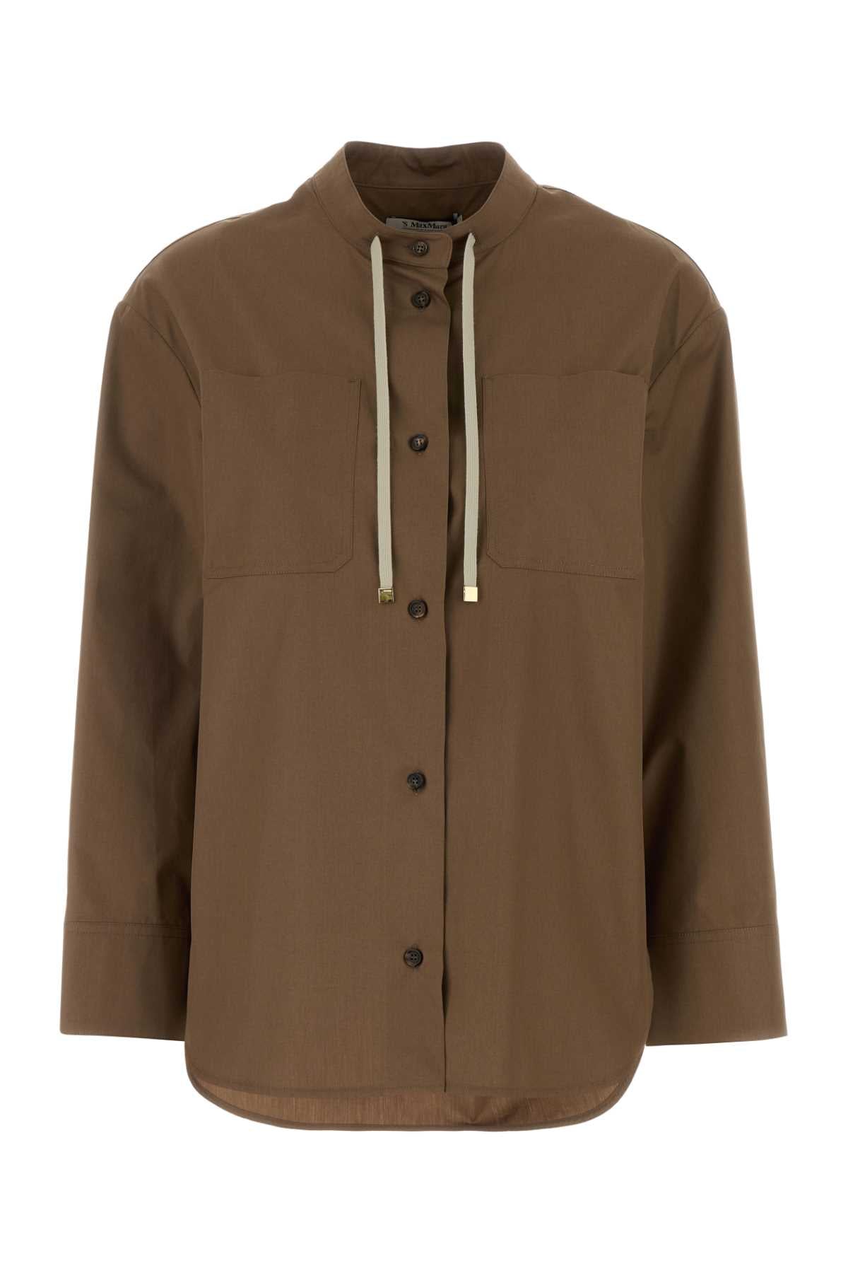 S Maxmara Women Brown Poplin Mali Shirt S MAX MARA