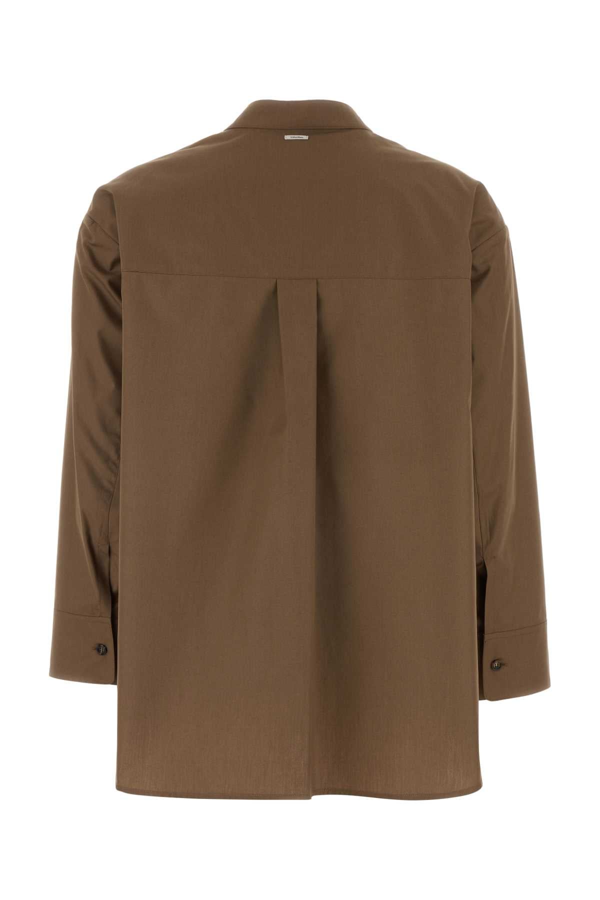 S Maxmara Women Brown Poplin Mali Shirt S MAX MARA