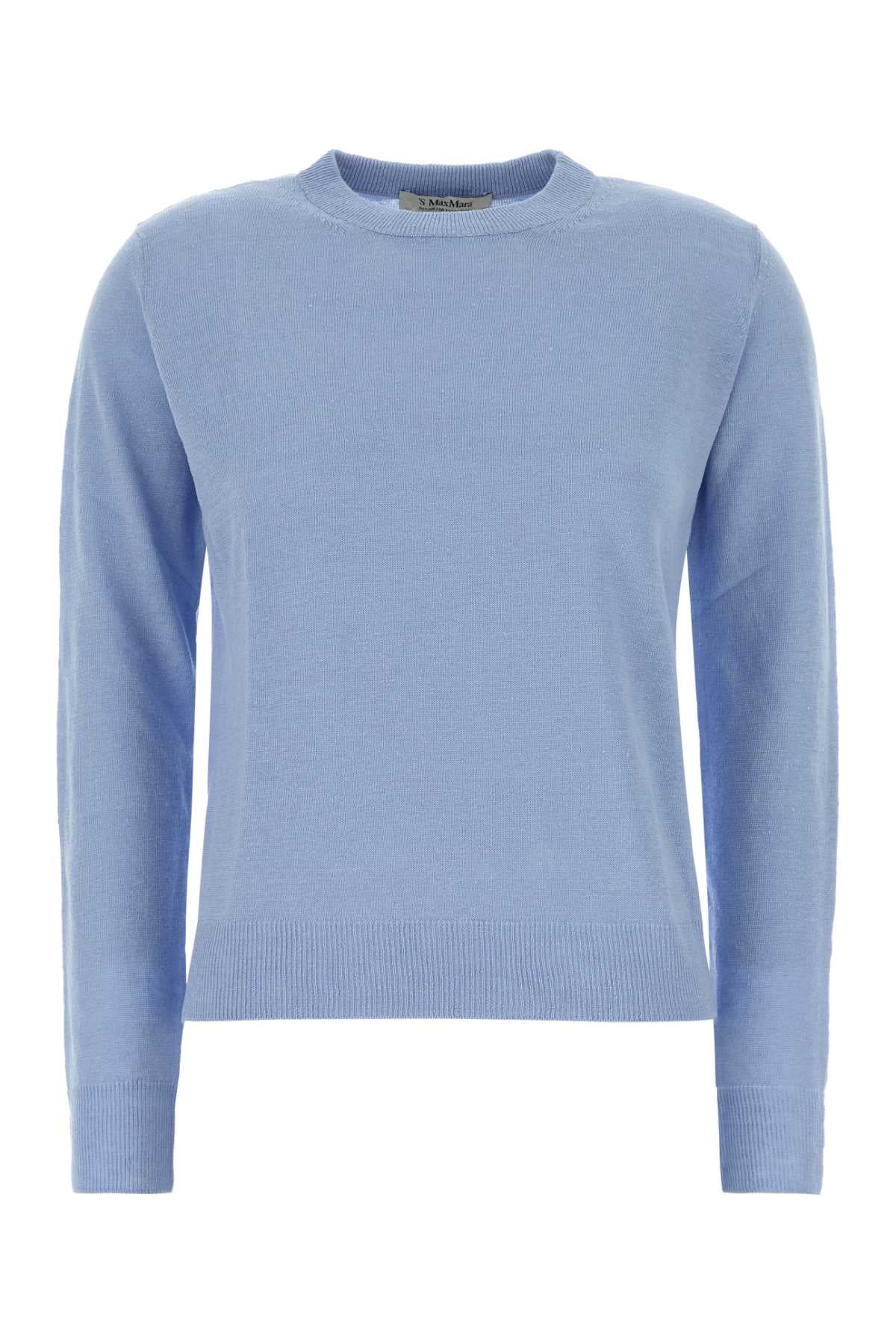 S Maxmara Women Powder Blue Linen Fervore Sweater S MAX MARA