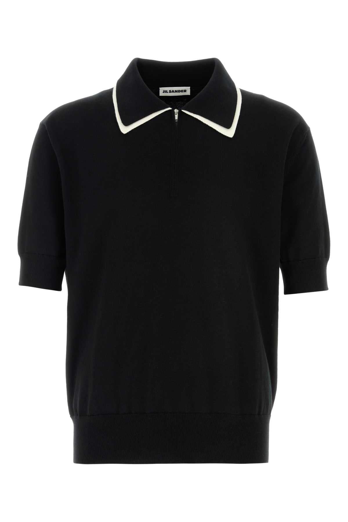 Jil Sander Men Black Cotton Polo Shirt JIL SANDER