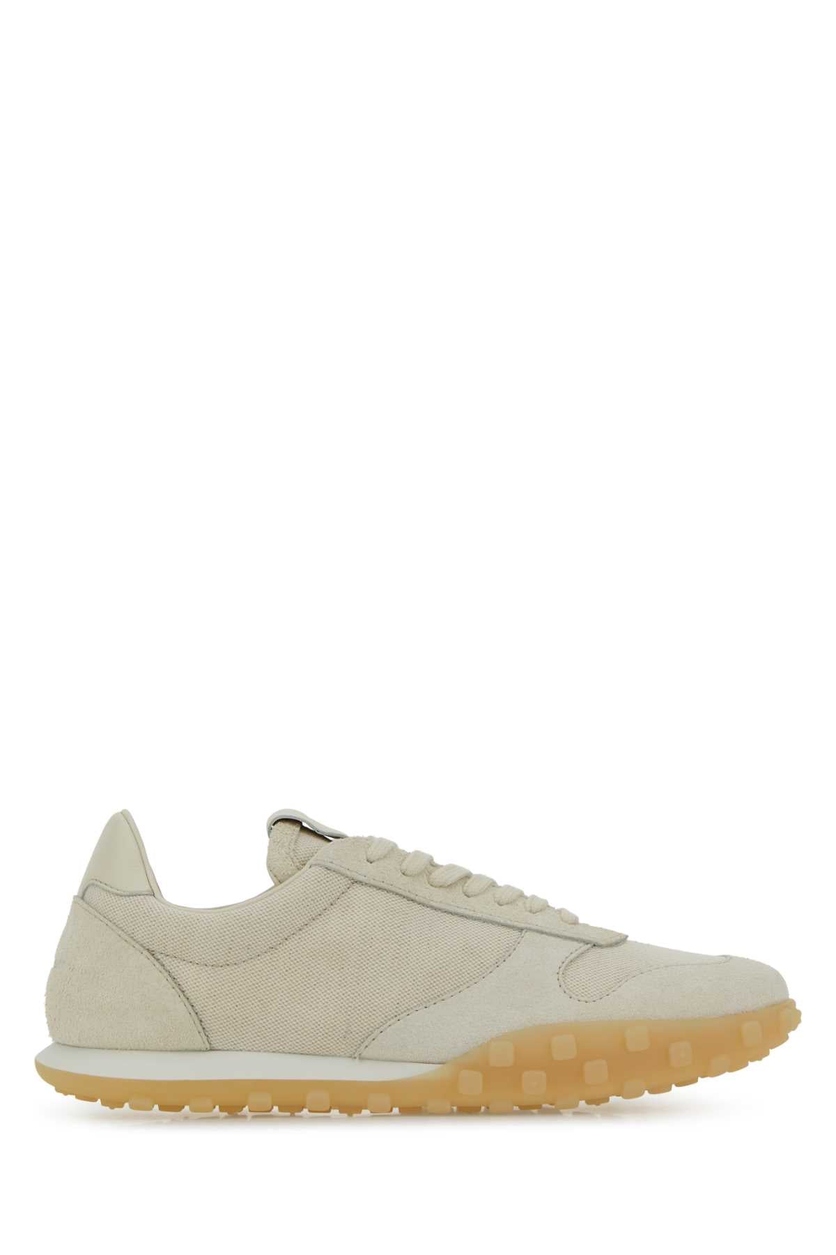 Jil Sander Men Sand Canvas And Suede Moon Sneakers JIL SANDER
