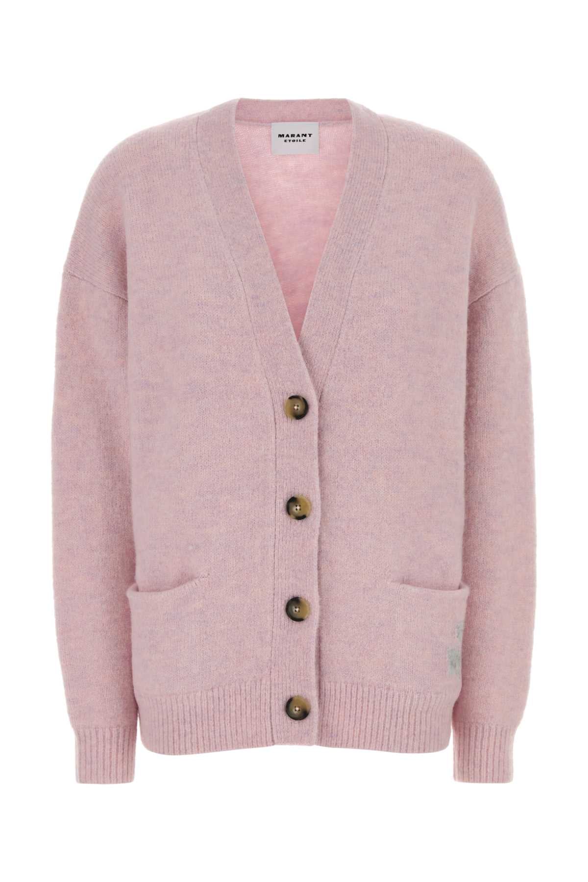 Isabel Marant Etoile Women Melange Pink Alpaca Blend Eborah Cardigan ISABEL MARANT ETOILE