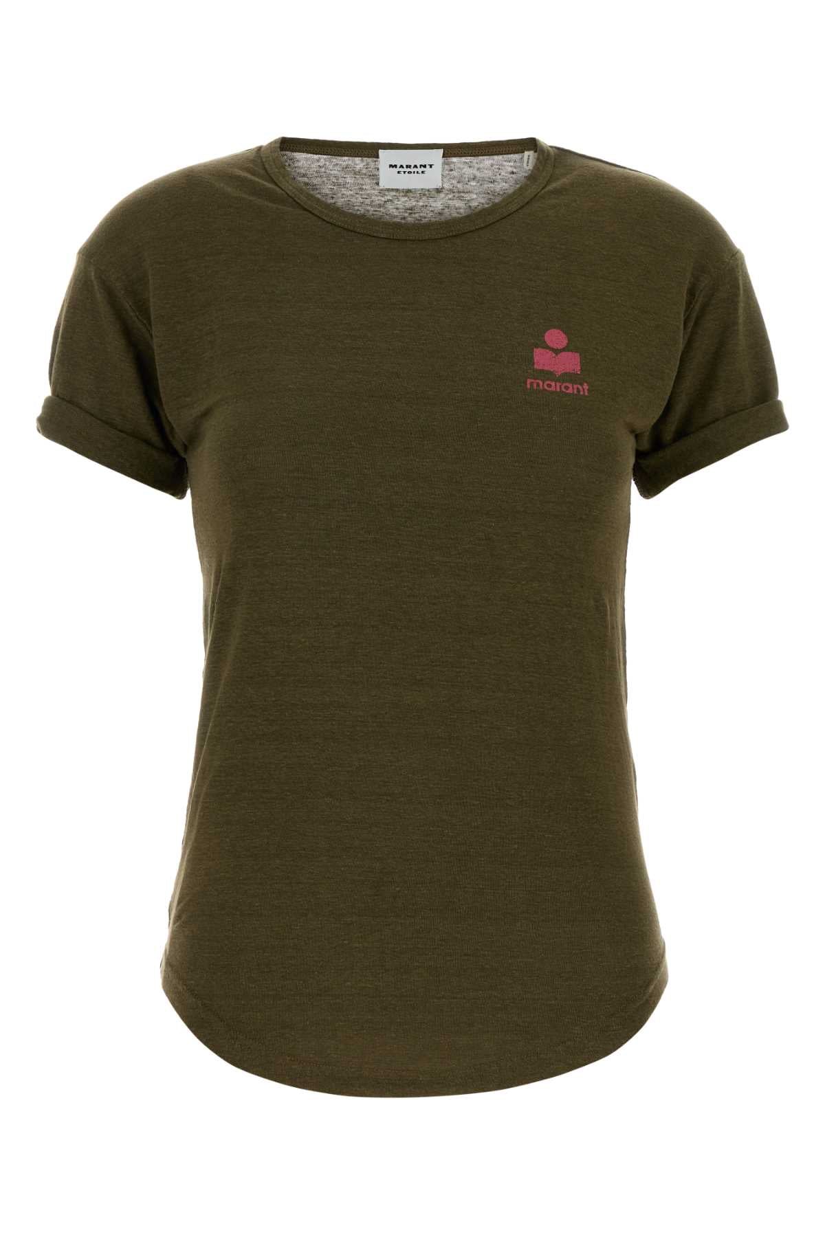 Isabel Marant Etoile Women Army Green Linen Koldia T-Shirt ISABEL MARANT ETOILE