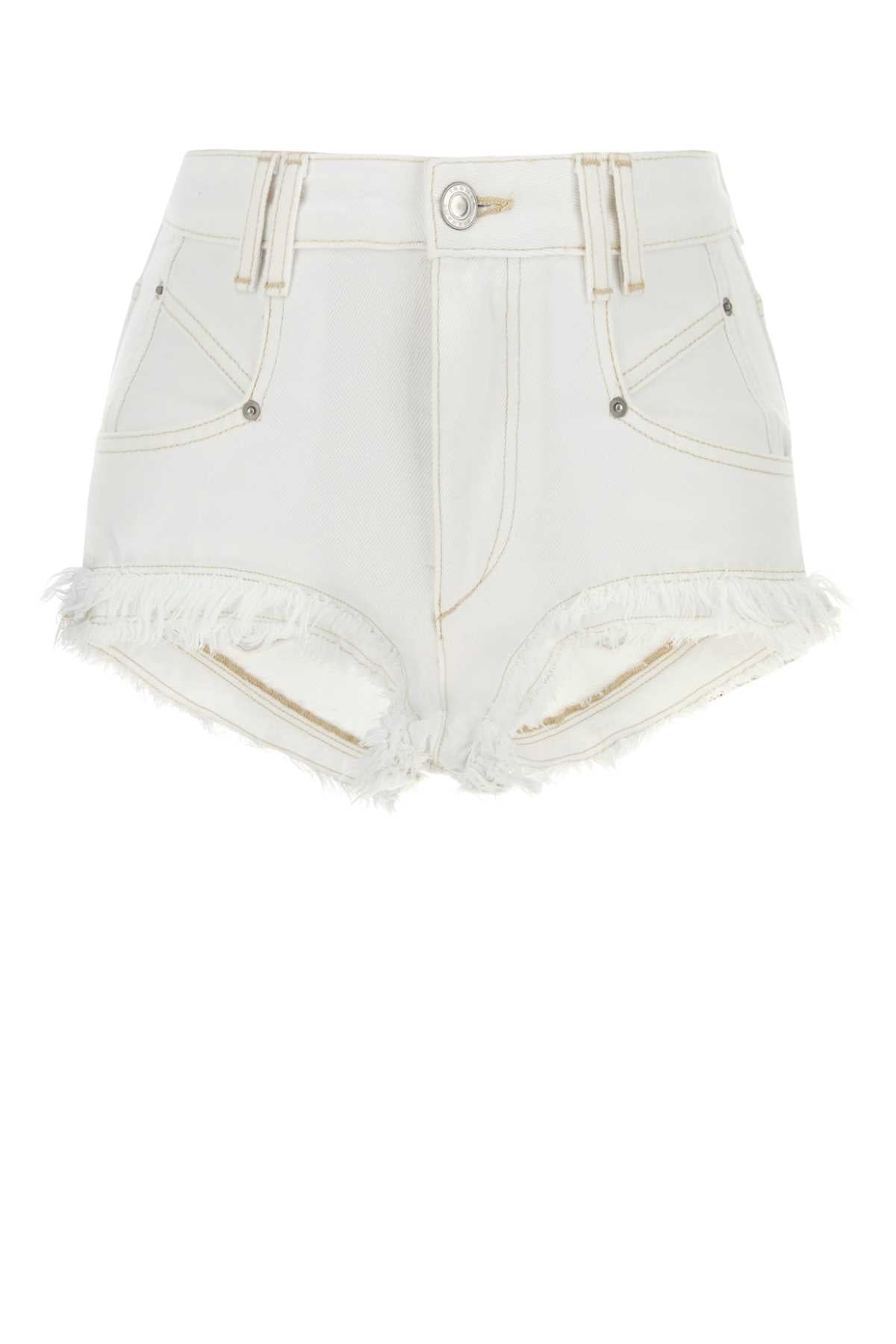 Isabel Marant Women White Denim Eneidala Shorts ISABEL MARANT