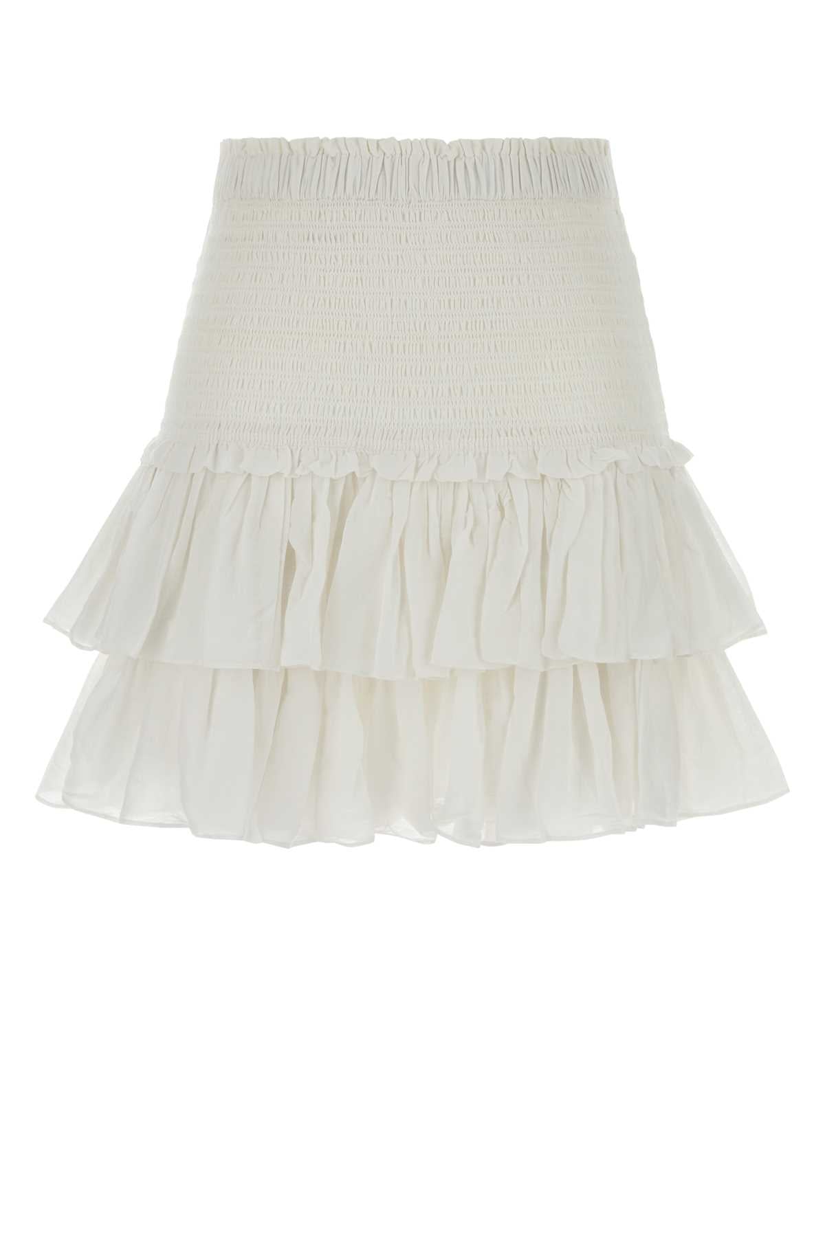 Isabel Marant Etoile Women White Cotton Blend Naomi Mini Skirt ISABEL MARANT ETOILE