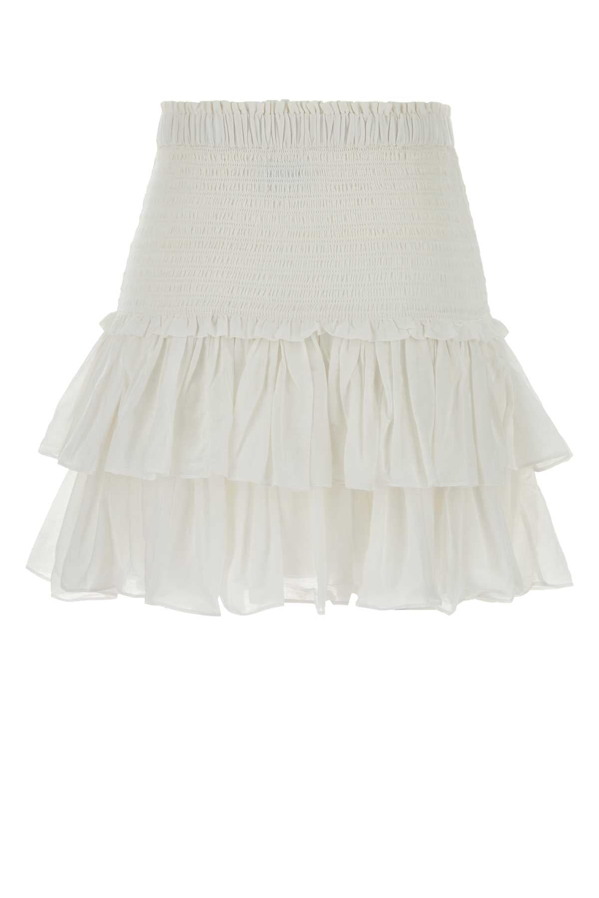 Isabel Marant Etoile Women White Cotton Blend Naomi Mini Skirt ISABEL MARANT ETOILE
