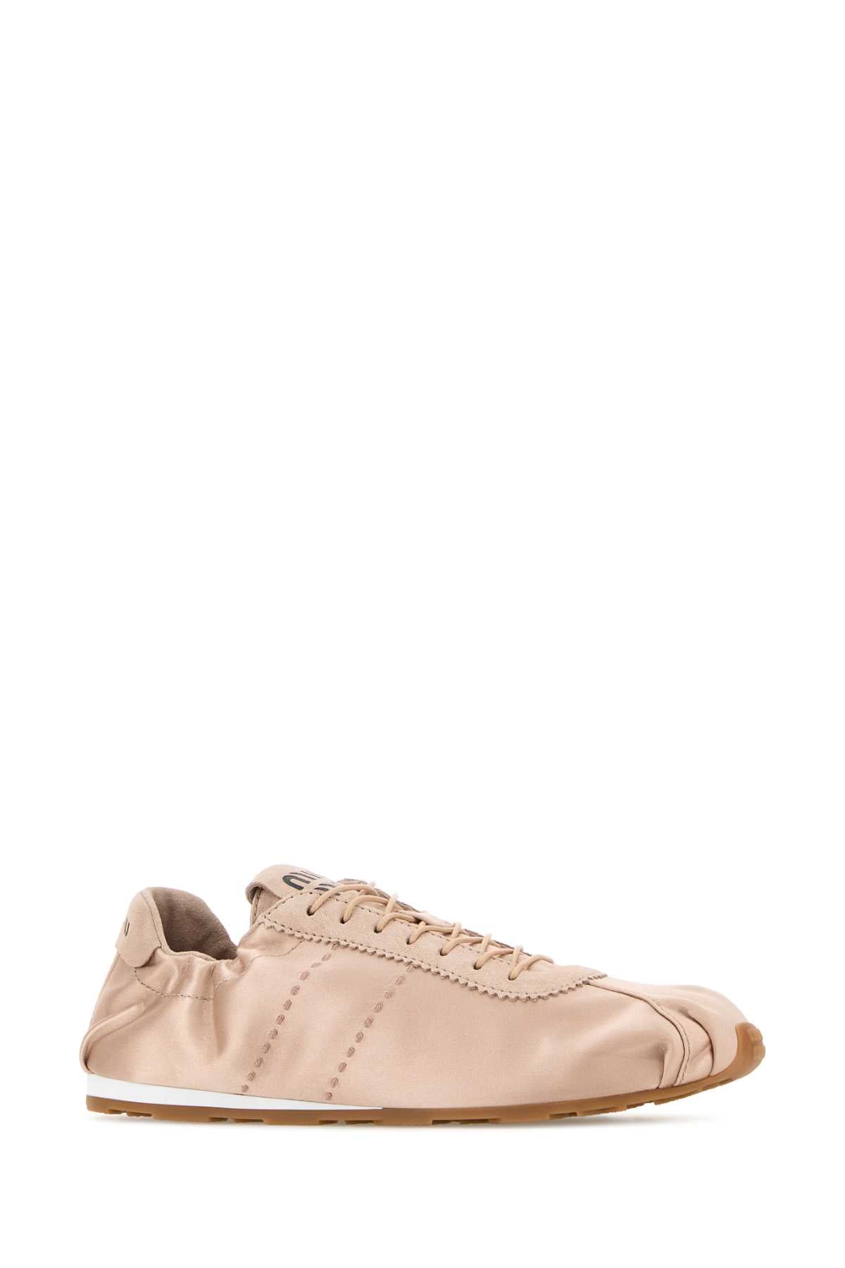 Miu Miu Women Pastel Pink Satin Sneakers MIU MIU