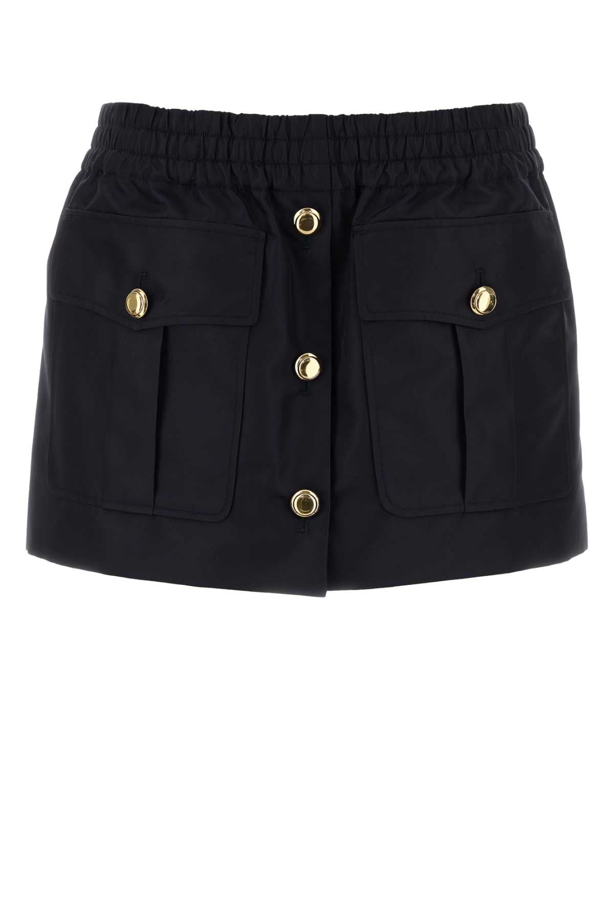 Miu Miu Women Navy Blue Nylon Mini Skirt MIU MIU